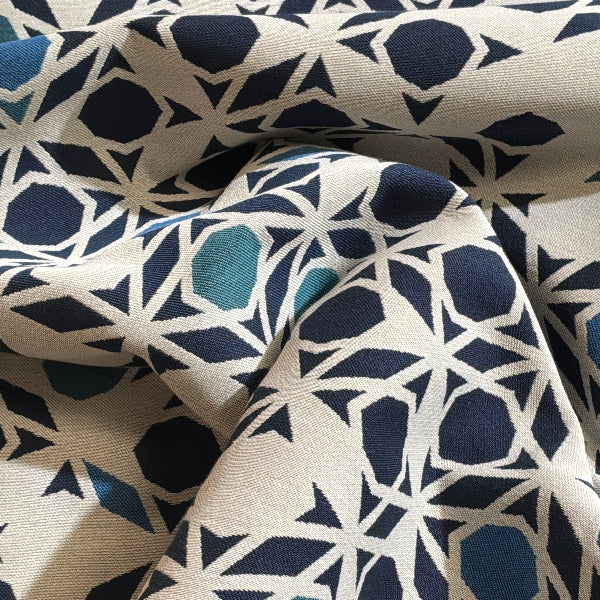 Mayer Fractal Cobalt Upholstery Fabric Yardage