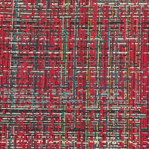 Momentum Blurred Plaid Ember Upholstery Fabric