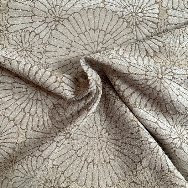 Morning Flower Beige Upholstery Fabric Yardage