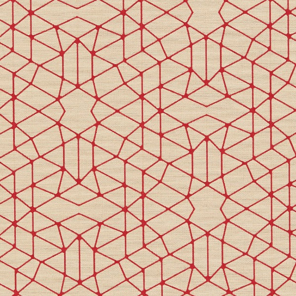 Remnant of CF Stinson Armature Scarlet Red Sunbrella Upholstery Fabric