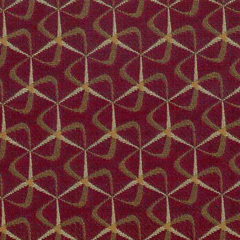Anzea Boomerang Ruby Red Upholstery Fabric