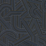 Remnant of CF Stinson Dynamic Blueprint Upholstery Fabric