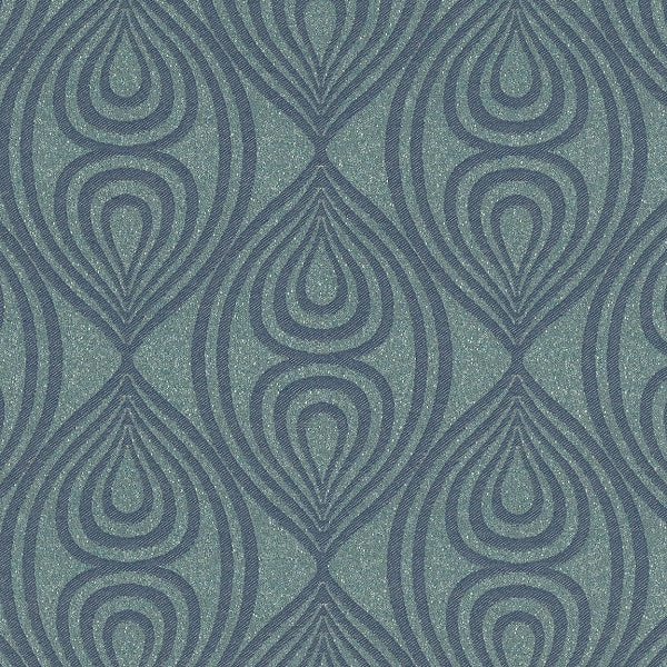 Anzea Mirrored Images Pier Blue Upholstery Fabric