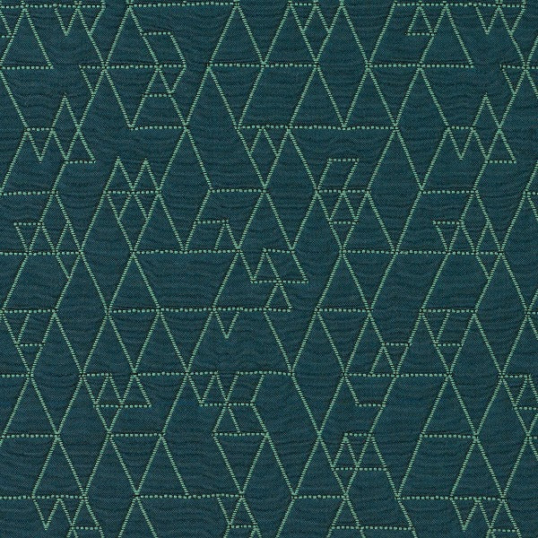 Remnant of CF Stinson Rubric Teal Upholstery Fabric