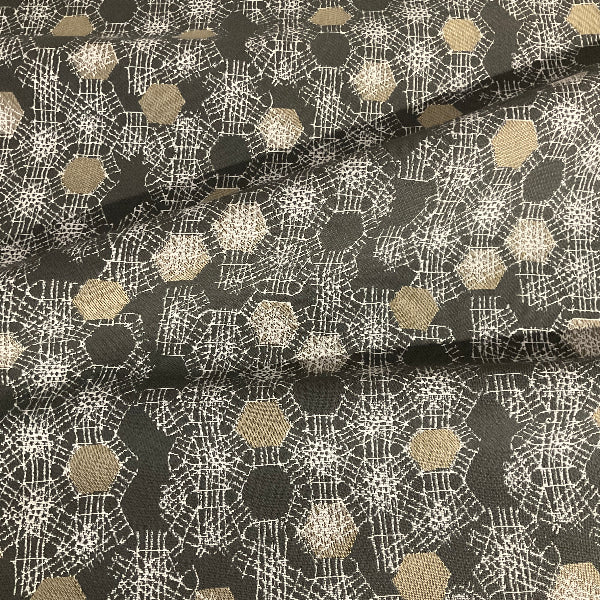 Pallas Fracture Carbon Gray Upholstery Fabric