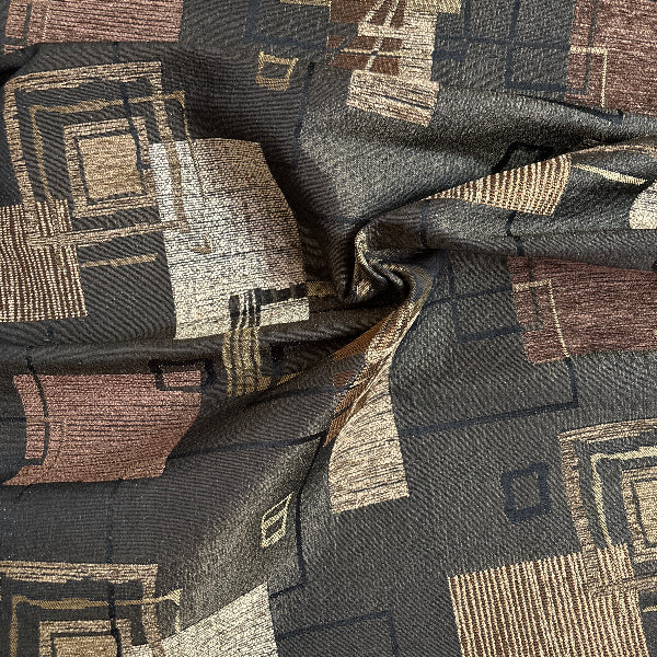 Picasso Square Chocolate Upholstery Fabric Yardage