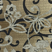 Plant Vines Green and Black Upholstery Fabric