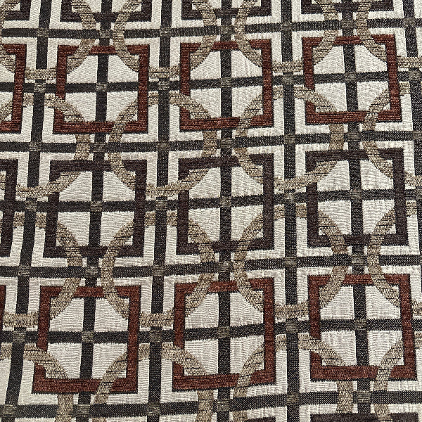 Plaza Tiles Beige Upholstery Fabric