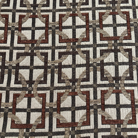 Plaza Tiles Beige Upholstery Fabric