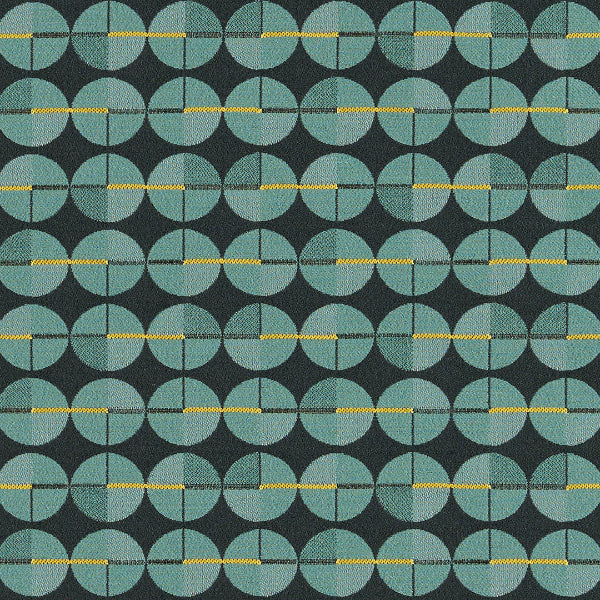 Remnant of Arc-Com Tick Tock Mint Upholstery Fabric