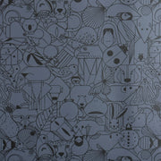 Remnant of Designtex Beguiled by the Wild Fin Whale Gray Upholstery Vinyl