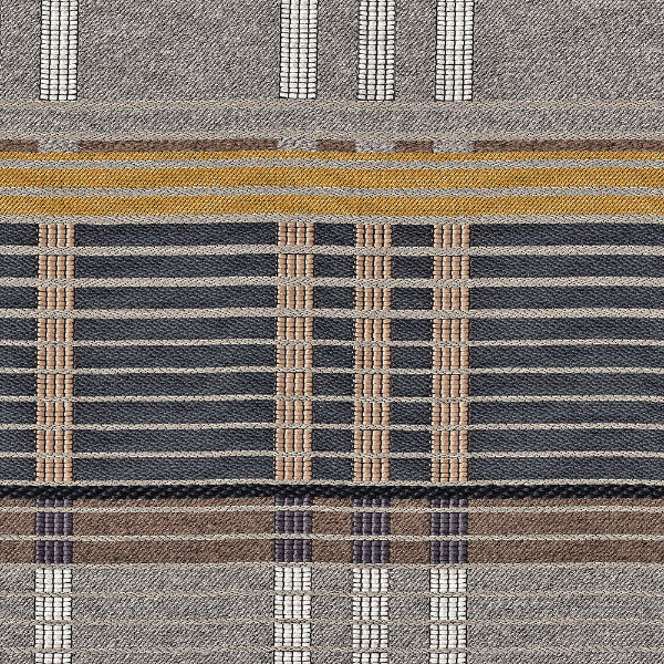Remnant of Sina Pearson Bold Plaid Mustard Upholstery Fabric 