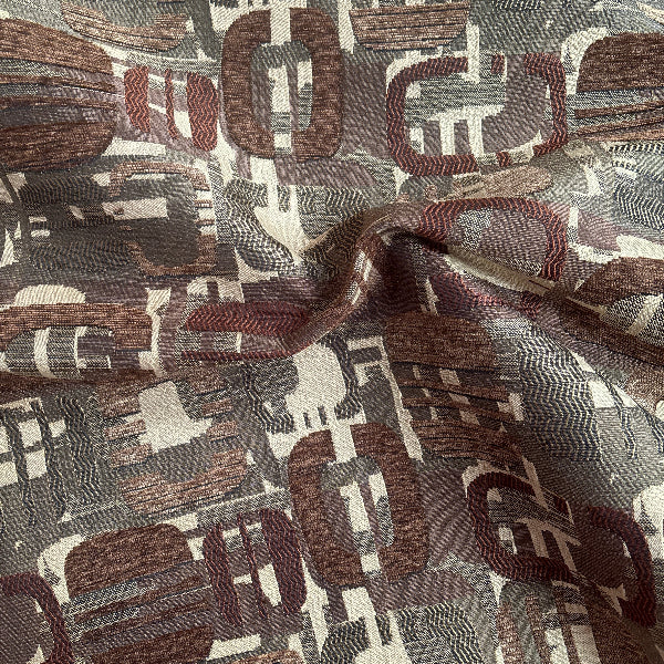 Rock This Town Spice Textured Chenille Brown Upholstery Fabric Yardage