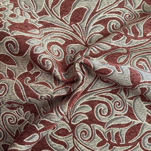 Royal Vines Red and Gold Upholstery Fabric Yardage