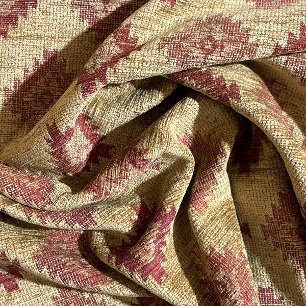 Southwest Red Diamond Upholstery Fabric Yardage