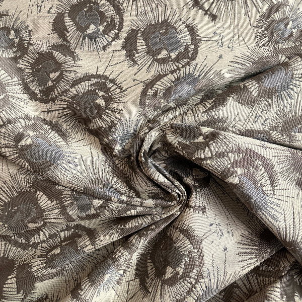 Spin Art Snow Modern Design Gray Upholstery Fabric Yardage