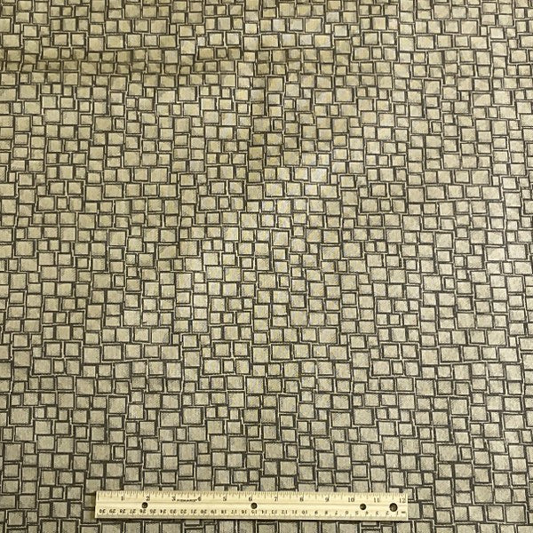 Squares Brown Upholstery Fabric Material