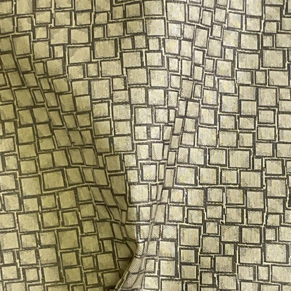 Squares Brown Upholstery Fabric Yardage
