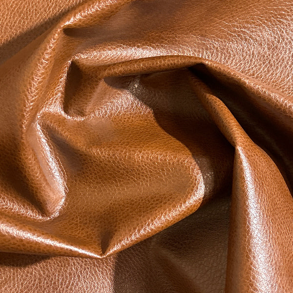 Swavelle Hideout Saddle Brown Faux Leather Upholstery Vinyl Yardage