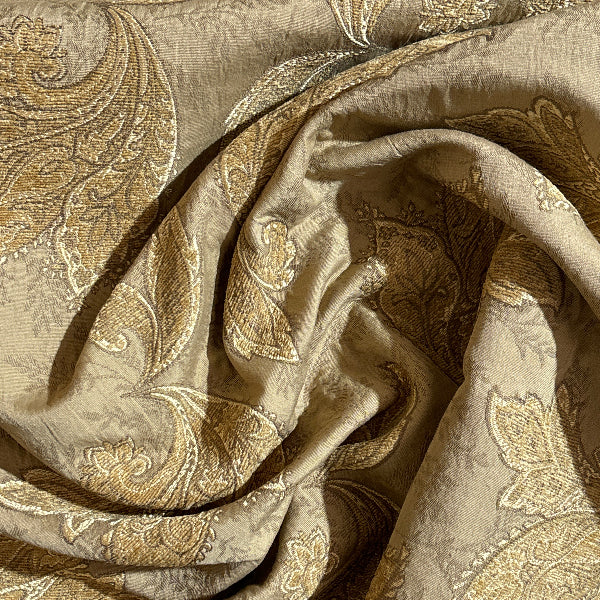 Swavelle Mill Creek Kashmir Oatmeal Paisley Floral Brown Upholstery Fabric Yardage