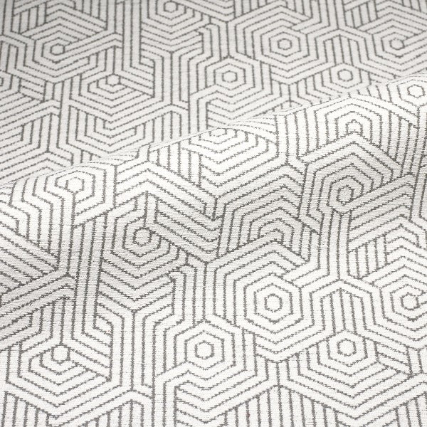 CF Stinson Honeycomb Shag Ionic White Upholstery Fabric