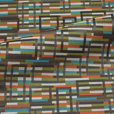 Remnant of CF Stinson Marquetry Caribbean Upholstery Fabric