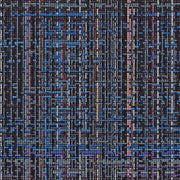 Remnant of Momentum Blurred Plaid Black and Blue Upholstery Fabric