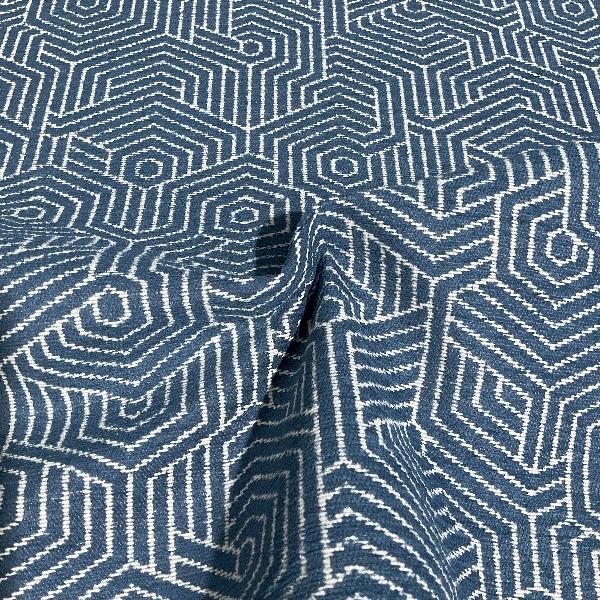 CF Stinson Honeycomb Shag Champion Blue Upholstery Fabric