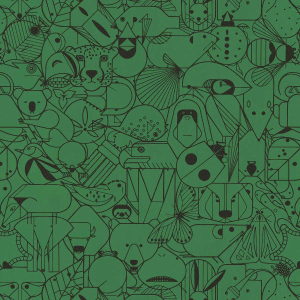 Remnant of Designtex Beguiled by the Wild Macaw Green Upholstery Vinyl
