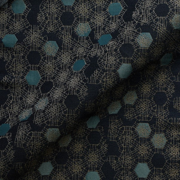 Pallas Fracture Midnight Blue Upholstery Fabric