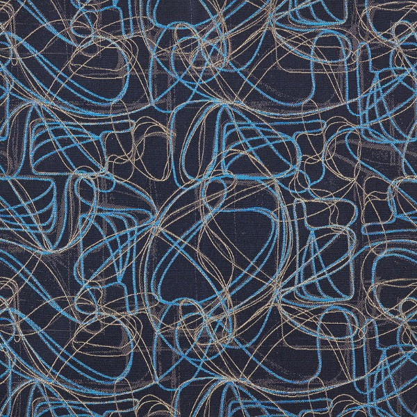 Pallas Awe Midnight Navy Blue Upholstery Fabric
