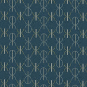 Remnant of Mayer Monogram Cerulean Upholstery Fabric