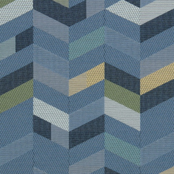 Remnant of Maharam Parquet Precipitation Blue Upholstery Fabric