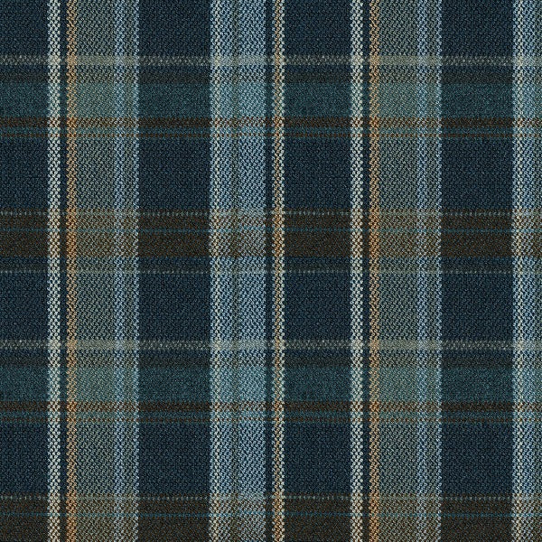 Remnant of Arc-Com York Plaid Smoke Upholstery Fabric