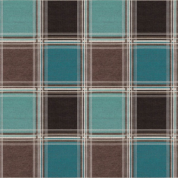 Remnant of Arc-Com The Plaid Caribbean Blue Upholstery Fabric