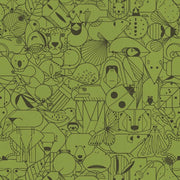 Remnant of Designtex Beguiled by the Wild Tortoise Green Upholstery Vinyl