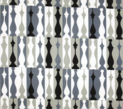 Remnant of So Silhouette Tuxedo Modern Chess Piece Upholstery Fabric
