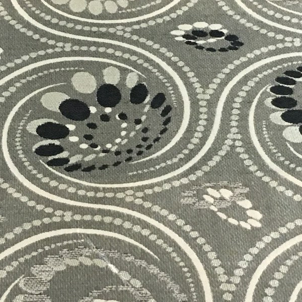 Remnant of Stormy Pewter Modern Design Gray Upholstery Fabric