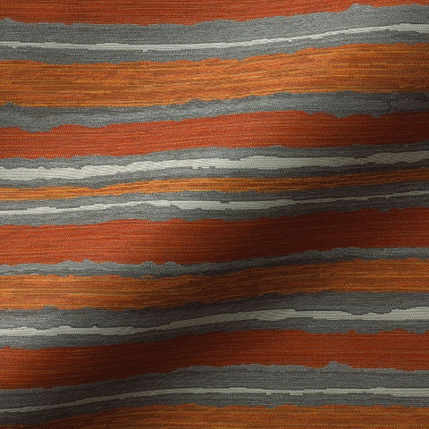 Pallas Painted Stripe Persimmon Orange Upholstery Fabric