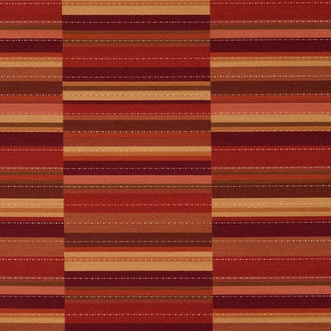 Maharam Offset Spice Stagger Stripe Red Upholstery Fabric