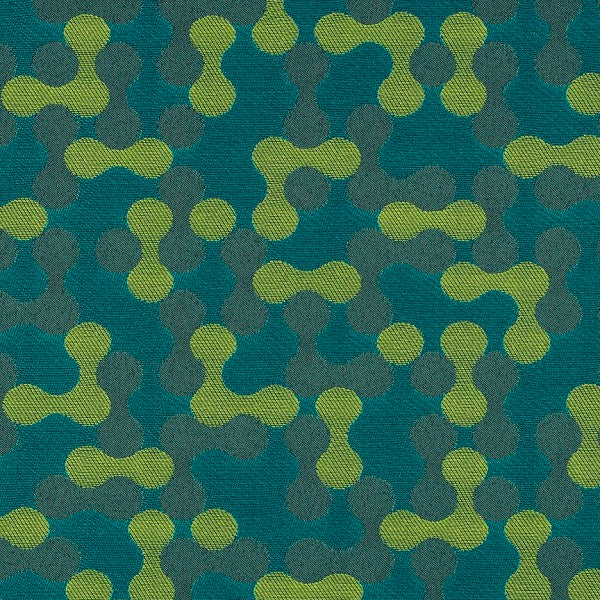 Maharam Mortise Peacock Geometric Green Upholstery Fabric