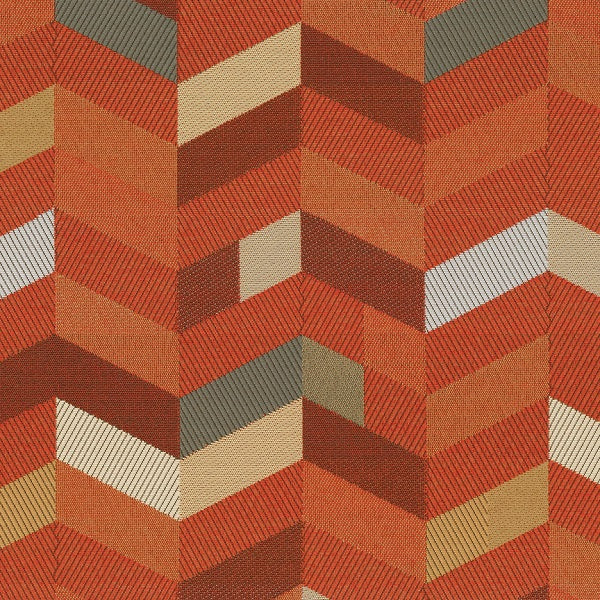 Maharam Parquet Magma Chevron Crypton Orange Upholstery Fabric