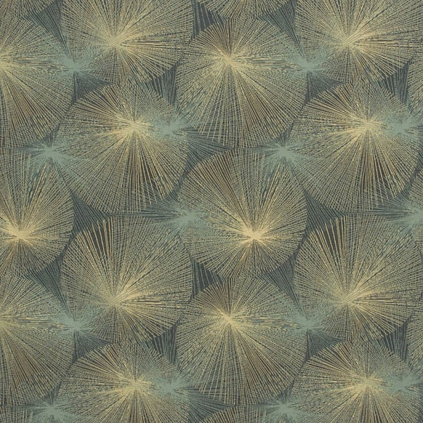 Arc-Com Nova Caribbean Blue Abstract Starburst Upholstery Fabric
