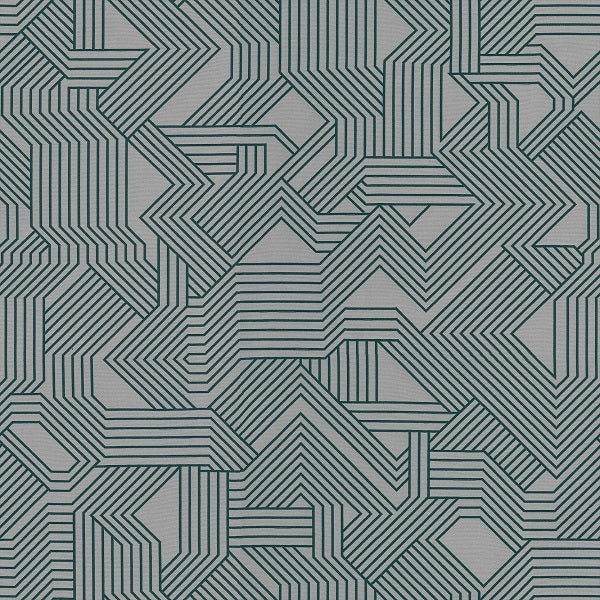 Maze 48 Gray Geometric Upholstery Fabric