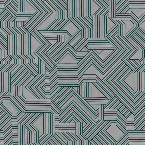 Maze 48 Gray Geometric Upholstery Fabric
