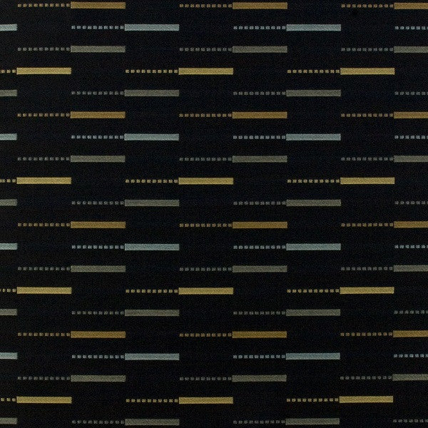 ETC Denim Colorful Staggered Stripe Blue Upholstery Fabric