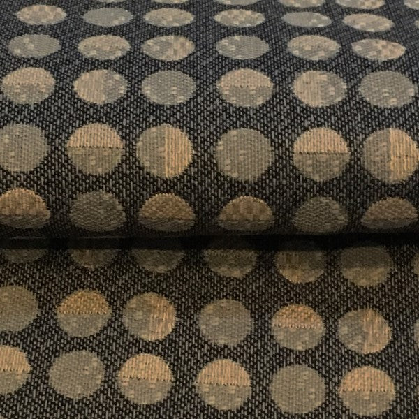 Swavelle Mill Creek Black Taupe Dotted Stripe Upholstery Fabric