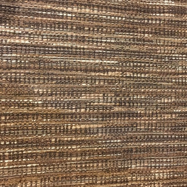 Decoy Bark Brown Textured Weaved Stripe Upholstery Fabric