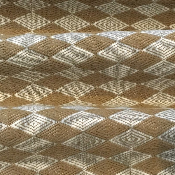 Swavelle Mill Creek Deuce Butternut Brown Beige Diamond Upholstery Fabric