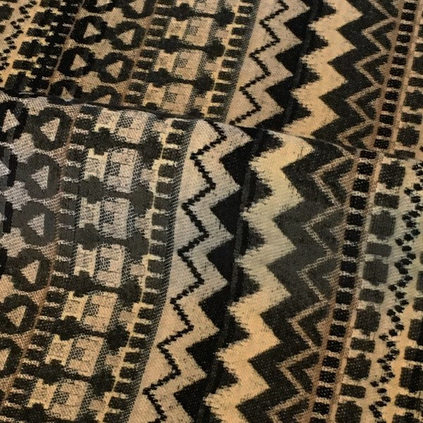 Swavelle Mill Creek Modern Geometric Stripe in Black Beige Upholstery Fabric
